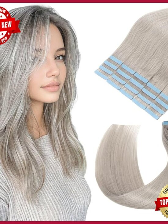 20 Inch Tape-In Human Hair Extensions, 20pcs 50g Pack, Salon Quality